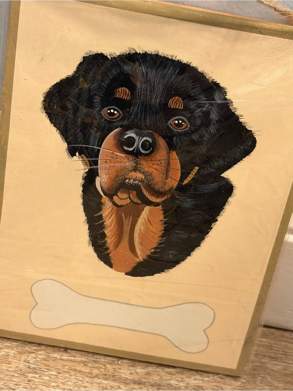 Handmade Rottweiler Wooden Wall Plaque Brand New